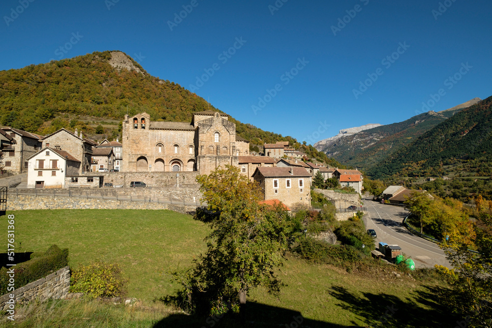 Monastery of San Pedro de Siresa, Romanesque, 9th-13th century, Siresa, Valley of Hecho, western valleys, Pyrenean mountain range, province of Huesca, Aragon, Spain, europe