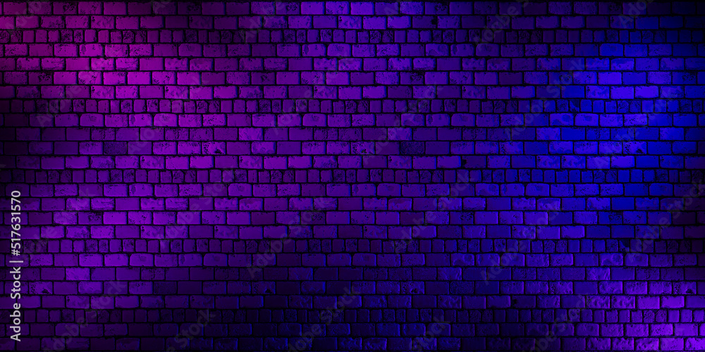 Grunge brick wall, background, purple neon light. 3d render Grunge brick wall, background, purple neon light. 3d render