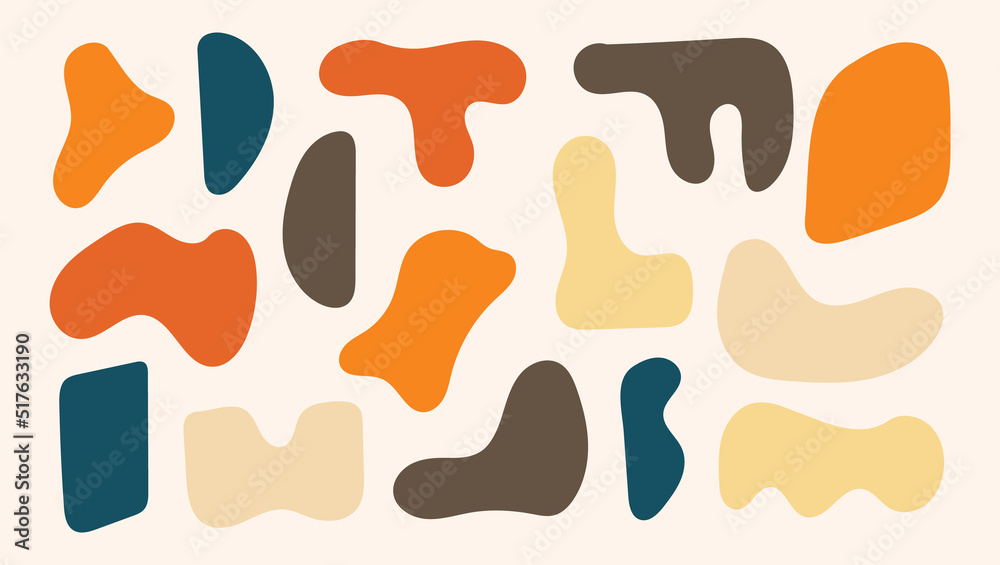 Set of abstract organic shape for trendy decoration and wall art decor. contemporary fabric decor element. hand drawn boho doodle art. scandinavian style blob Set of abstract organic shape for trendy decoration and wall art decor. contemporary fabric decor element. hand drawn boho doodle art. scandinavian style blob