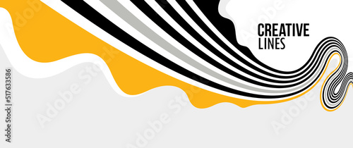 3D lines in motion vector abstract background, creative and dimensional curved stripes dynamic composition, motion and technology.