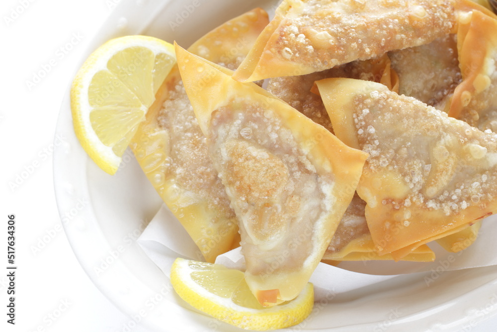 Chinese food, deep fried wonton for homemade comfort dumpling food Chinese food, deep fried wonton for homemade comfort dumpling food