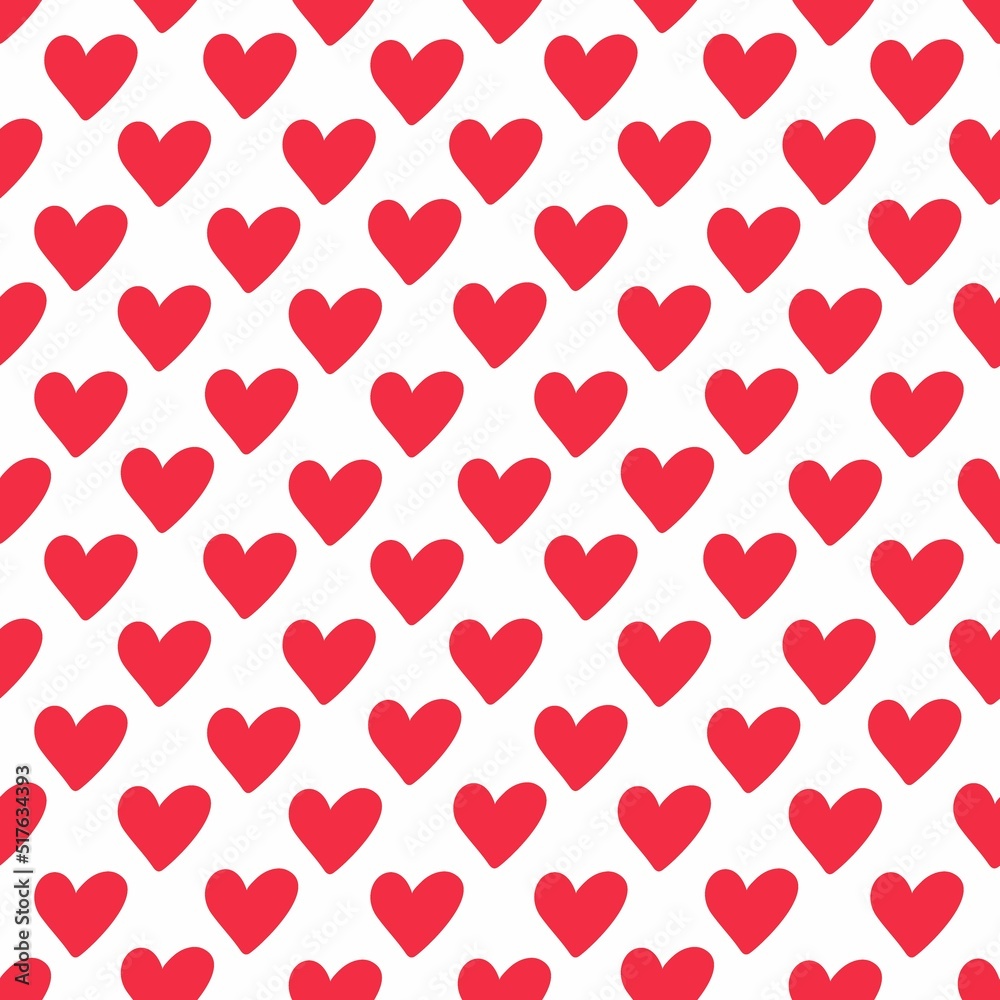 Seamless pattern doodle hearts. Trendy print for packaging design, fabric, textiles, covers, stickers, sublimations. Valentine's day, love, wedding