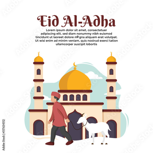 illustration of animal in eid al adha vector