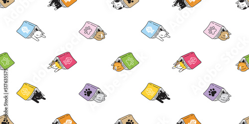 cat seamless pattern calico kitten sleeping book vector neko breed character cartoon pet scarf isolated tile background repeat wallpaper animal doodle illustration