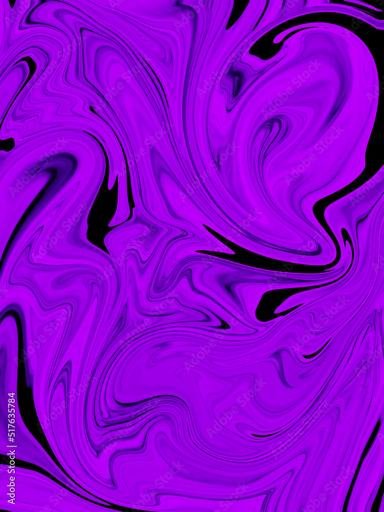 Colorful abstract background. Dynamic waves, swirl. Violet and black
