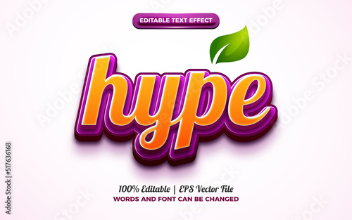 hype purple grape fruits nature 3d logo template editable text effect style