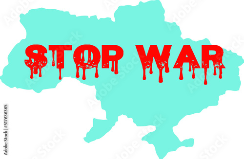 Stop Putin Stop War text with Ukraine flag. International protest, Stop the war against Ukraine. Vector illustration