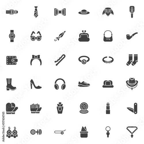 Fashion accessory vector icons set