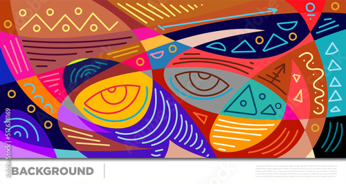 Abstract liquid shape. Fluid geometric design. Isolated gradient waves with geometric lines, dots, batik Indonesia pattern. Vector illustration.