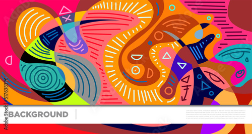 Abstract liquid shape. Fluid geometric design. Isolated gradient waves with geometric lines, dots, batik Indonesia pattern. Vector illustration.