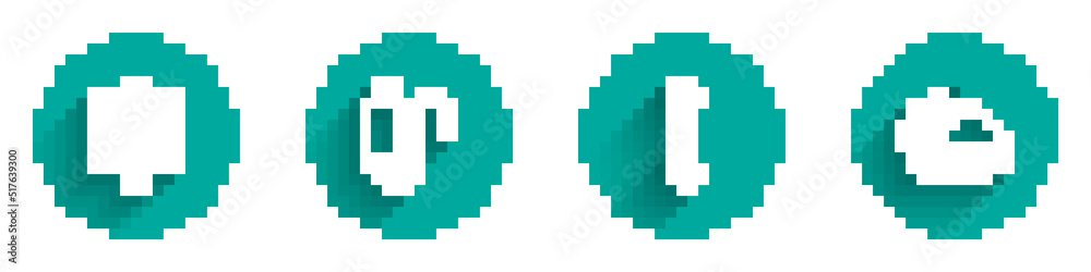 Obraz premium Set Racing traffic light, Car muffler, Wrench spanner and helmet icon with long shadow. Vector