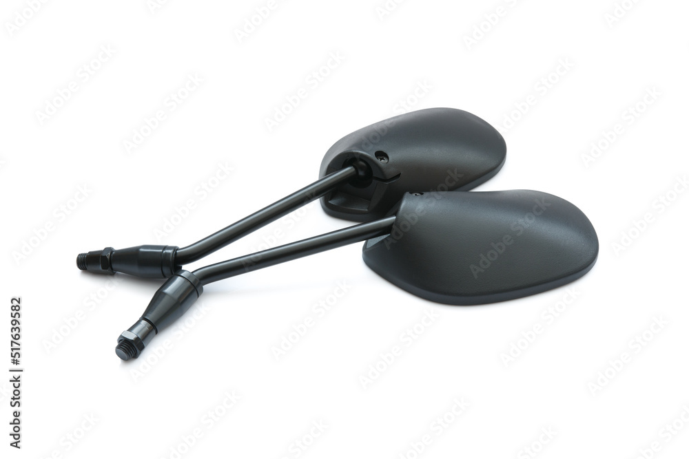 Side rearview mirror set isolated on white background with clipping path. Side rearview mirror set isolated on white background with clipping path.