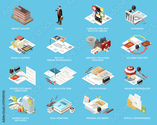 Embassy Services Support Isometric Set