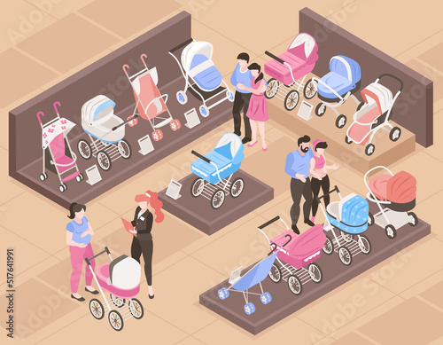 Isometric Baby Carriage Store
