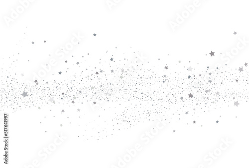 Light silver glitter confetti background. White festive texture.