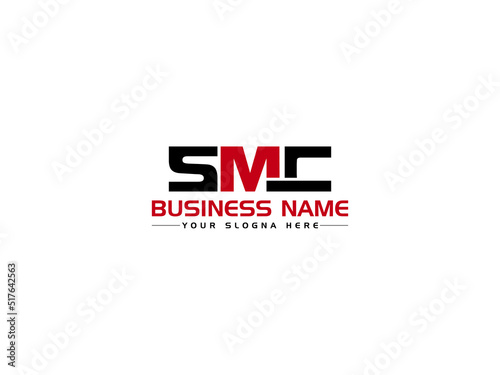 Quadro su tela Premium SMC Logo Letter, Creative SM s m c  Logo Icon Vector With Colorful Three