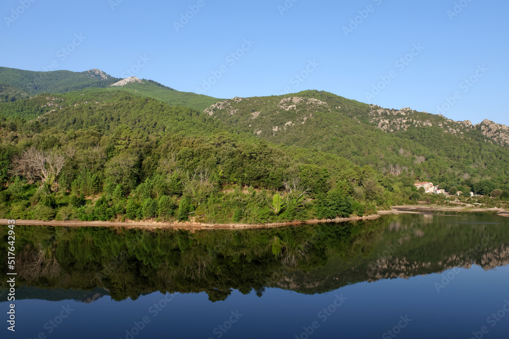 Sampolo dam in Corsica mountain