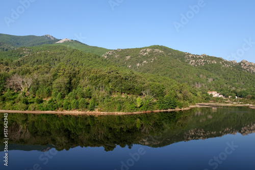 Sampolo dam in Corsica mountain