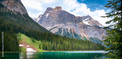 Beautiful Emerald Lake in Rocky Mountains  Yoho National Park  British Columbia  Canada