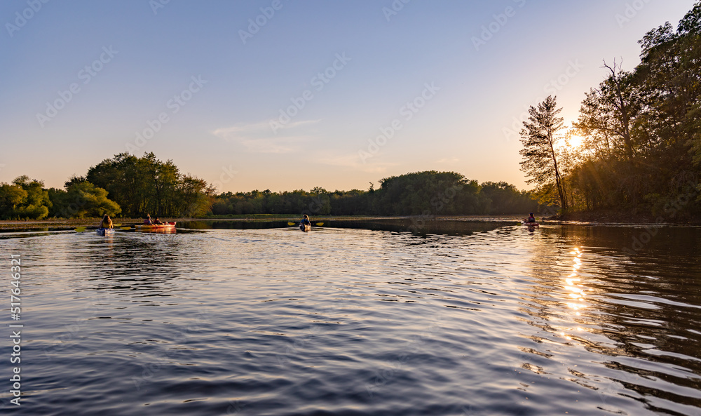 Obraz premium Kayak au crépuscule