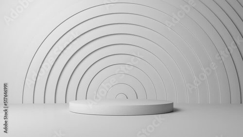 3D animation of a white platform with a background of waves moving in a loop. satisfying video 