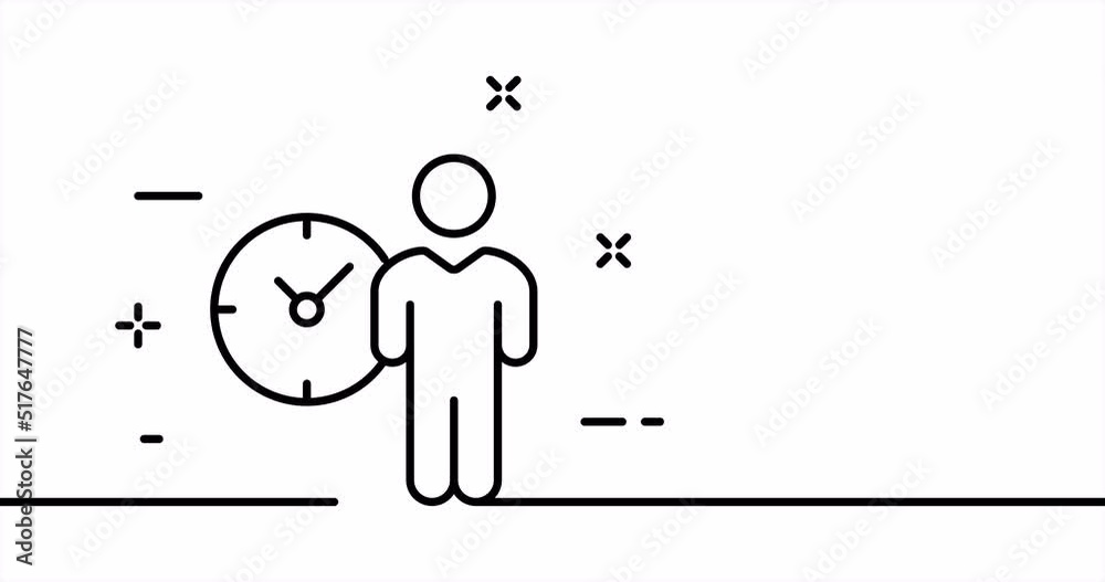 Man with wall clock. Time management. Keep track of time. Planning