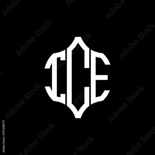 ICE letter logo. ICE best black background vector image. ICE Monogram logo design for entrepreneur and business.
