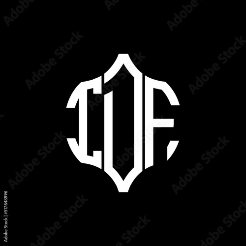 IDF letter logo. IDF best black background vector image. IDF Monogram logo design for entrepreneur and business.
