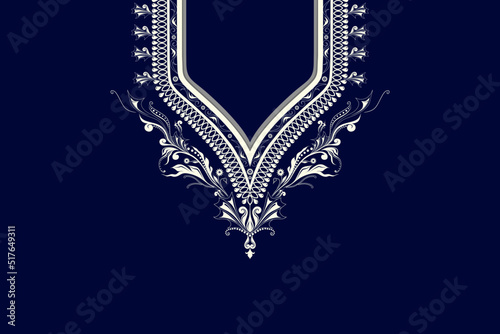 Ethnic Neck Collar Embroidery for fashion and other uses in vector. Geometric oriental pattern ethnic traditional flower necklace embroidery designs for fashion clothes, t-shirts in tribal style.