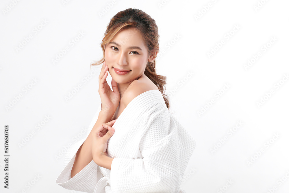 Beautiful young asian woman with clean fresh skin on white background, Face care, Facial treatment, Cosmetology, beauty and spa, Asian women portrait. Beautiful young asian woman with clean fresh skin on white background, Face care, Facial treatment, Cosmetology, beauty and spa, Asian women portrait.