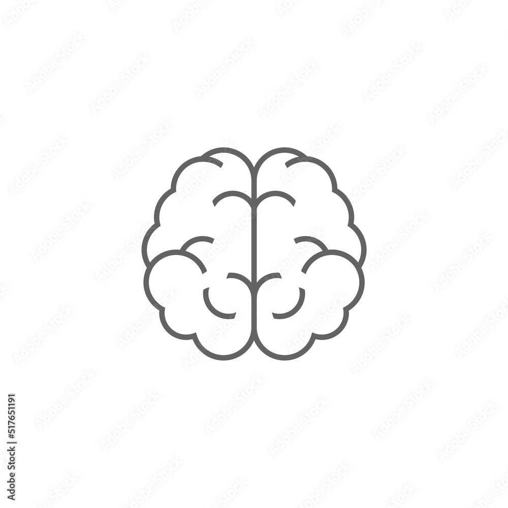 Brain icon isolated on white background Brain icon isolated on white background