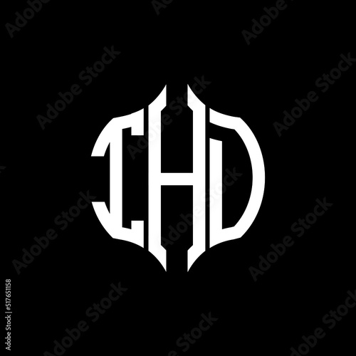 IHD letter logo. IHD best black background vector image. IHD Monogram logo design for entrepreneur and business.
