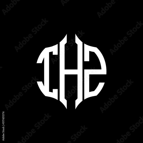 IHZ letter logo. IHZ best black background vector image. IHZ Monogram logo design for entrepreneur and business.
 photo