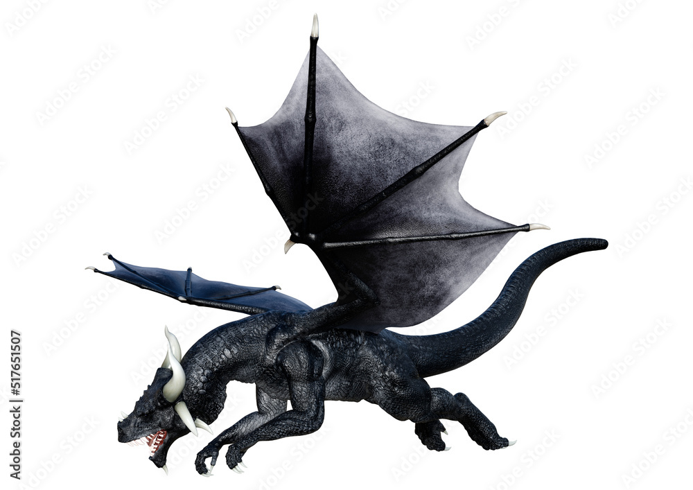 Fototapeta premium 3D Rendering Fairy Tale Dragon on White
