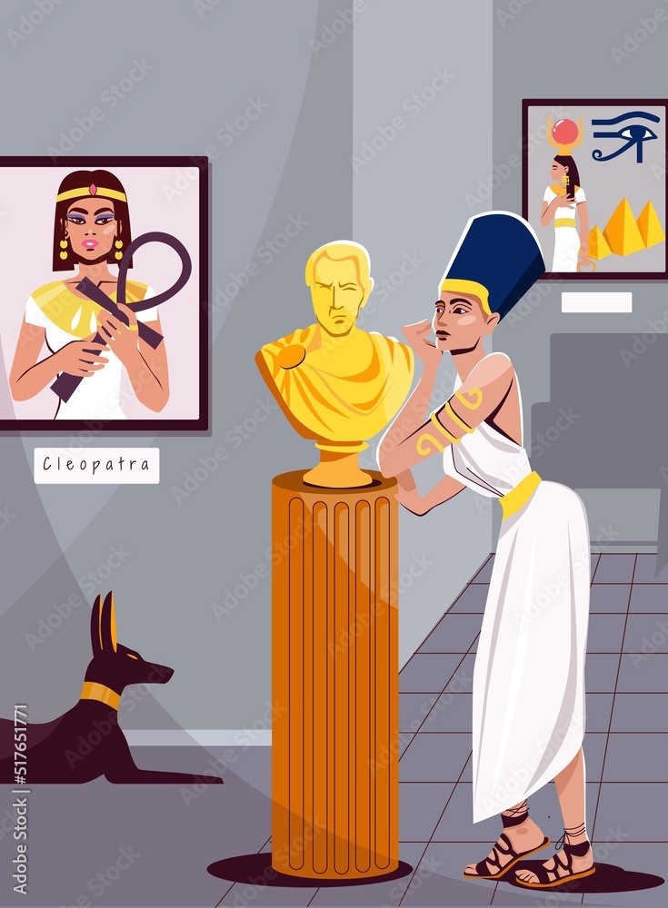 Obraz premium Cleopatra Flat Illustration