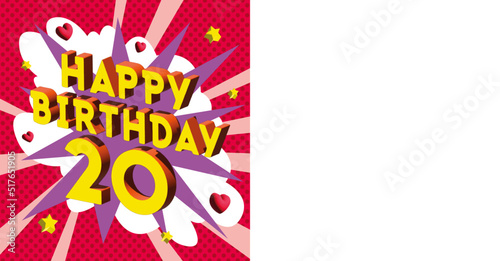 Carte Joyeux Anniversaire 20 ans 2023 CC 4