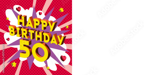 Carte Joyeux Anniversaire 50 ans 2023 CC 4