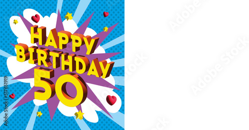 Carte Joyeux Anniversaire 50 ans 2023 CC 3