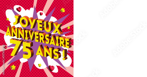 Carte Joyeux Anniversaire 75 ans 2023 CC 2