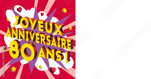 Carte Joyeux Anniversaire 80 ans 2023 CC 2