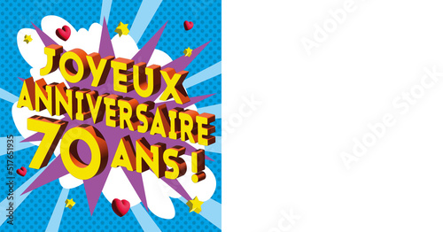 Carte Joyeux Anniversaire 70 ans 2023 CC 1