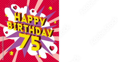 Carte Joyeux Anniversaire 75 ans 2023 CC 4