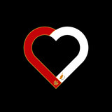 friendship concept. heart ribbon icon of montenegro and cyprus flags. vector illustration isolated on black background