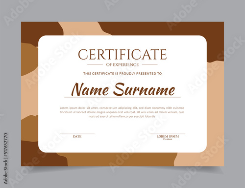 Modern Certificate Template Vector Design Layout for Print, Elegant Blank Certificate for  Diploma, Graduation, Achievement, Award, Attendance, Abstract Vector Illustration