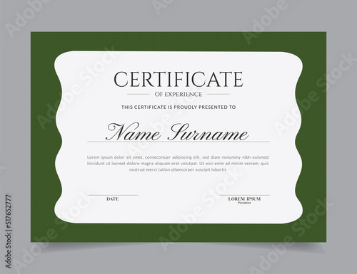 Modern Certificate Template Vector Design Layout for Print, Elegant Blank Certificate for  Diploma, Graduation, Achievement, Award, Attendance, Abstract Vector Illustration