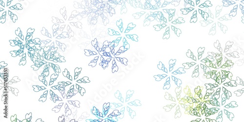 Light blue  green vector abstract artwork with leaves.