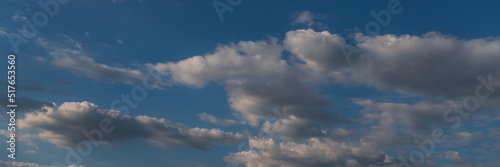 Fototapeta Naklejka Na Ścianę i Meble -  Blue sky with white clouds, abstract natural atmosphere background