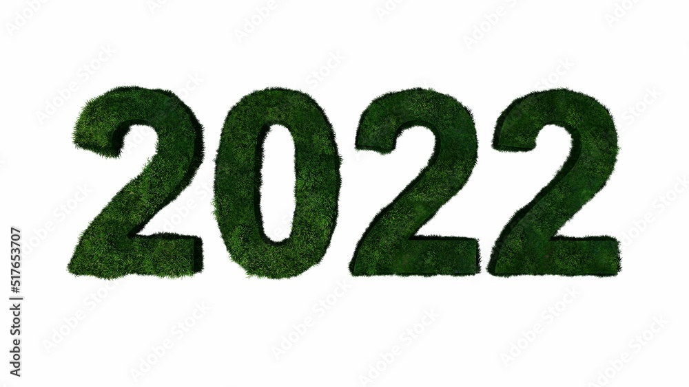 2022 Green Typography Text ( 3D Rendering 3D Illustration ) 2022 Green Typography Text ( 3D Rendering 3D Illustration )