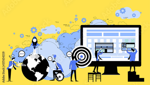  brainstorm with world.icon set idea and concept creativity illustration business  innovation technology modern. 