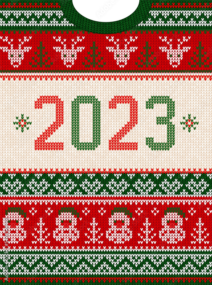 Ugly sweater Christmas party invite. Knitted background pattern scandinavian ornaments. Ugly sweater Christmas party invite. Knitted background pattern scandinavian ornaments.